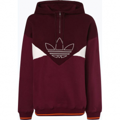 Adidas Originals - Damska bluza nierozpinana, czerwony. Czerwone bluzy damskie adidas Originals, l, bez wzorów, bez rękawów, z kapturem. Za 249,95 zł.