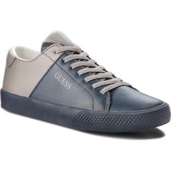 Tenisówki GUESS - FJLUK3 LEA12 032. Szare półbuty damskie Guess, na co dzień, z aplikacjami, ze skóry, bez obcasa, na płaskiej podeszwie, bez zapięcia. W wyprzedaży za 199,00 zł.
