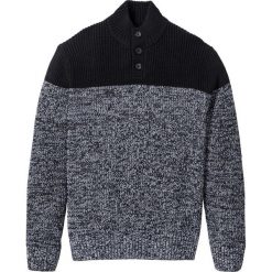 Sweter ze stójką bonprix czarno-biały. Czarne swetry męskie bonprix, m, bez wzorów, ze stójką, bez kaptura. Za 37,99 zł.
