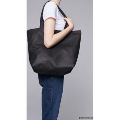 Shopper bag damskie: Zamszowa torba – shopper black