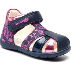 Sandały GEOX - B Elthan G. A B921QA 010AJ C4268 M Navy/Fuchsia. Niebieskie sandały dziewczęce Geox, ze skóry ekologicznej, bez zapięcia. Za 179,00 zł.