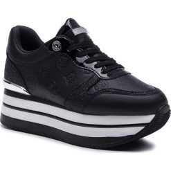 Sneakersy GUESS - Hinders3 FL7HN3 ELE12 BLACK. Czarne półbuty damskie Guess, ze skóry ekologicznej. W wyprzedaży za 469,00 zł.