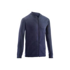 Bluza na zamek Gym & Pilates 100 męska. Niebieskie bluzy męskie marki DOMYOS, s, z bawełny. Za 39,99 zł.