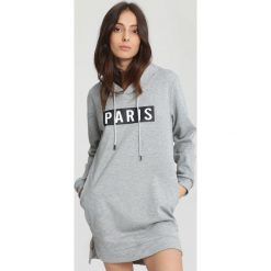 Jasnoszara Bluza Existence. Czarne bluzy z kapturem damskie marki other, l. Za 79,99 zł.