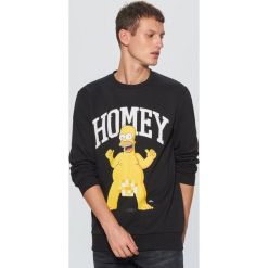 Bluza The Simpsons - Czarny. Czarne bluzy męskie Cropp, s, bez wzorów, bez kołnierzyka, bez rękawów, bez kaptura. Za 99,99 zł.