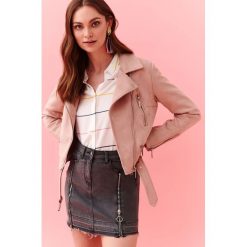 Spódnica mini z suwakami. Szare spódniczki damskie Top Secret, na lato, bez wzorów, z jeansu, krótkie, mini, dopasowane. W wyprzedaży za 59,99 zł.