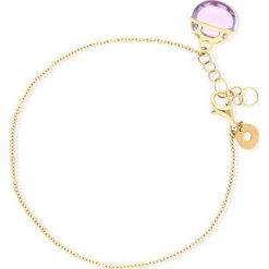 Zjawiskowa Złota Bransoletka - złoto 750, Ametyst,brylant 0,03ct. Żółte bransoletki damskie W.KRUK, z materiału, z ametystem, złote. Za 4790,00 zł.
