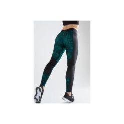 Legginsy fitness kardio damskie 120 z nadrukiem graficznym. Zielone legginsy sportowe damskie DOMYOS, xs, z nadrukiem, z elastanu, na fitness i siłownię. Za 64,99 zł.