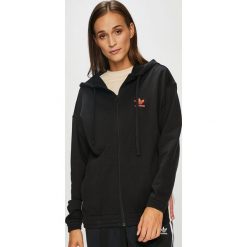 Adidas Originals - Bluza. Czarne bluzy rozpinane damskie adidas Originals, z bawełny, z kapturem. W wyprzedaży za 219,90 zł.