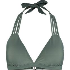 Biustonosz bikini z trójkątnymi miseczkami bonprix oliwkowy. Zielone stroje kąpielowe damskie marki bonprix, z haftami. Za 44,99 zł.