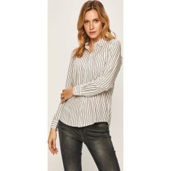 Tommy Jeans - Koszula. Białe bluzki damskie Tommy Jeans, s, bez wzorów, z wiskozy, casualowe, ze stójką, z długim rękawem. Za 359,90 zł.