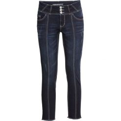 Dżinsy SKINNY bonprix ciemny denim. Niebieskie jeansy damskie bonprix. Za 109,99 zł.