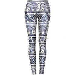 Legginsy we wzory: Legginsy w kolorze biało-granatowym