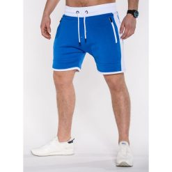 KRÓTKIE SPODENKI MĘSKIE DRESOWE P516 - NIEBIESKIE. Niebieskie spodenki dresowe męskie Ombre Clothing. Za 39,20 zł.