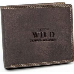 PORĘCZNY PORTFEL ALWAYS WILD | SKÓRA NATURALNA | N992-MHU BROWN. Brązowe portfele męskie ALWAYS WILD, bez wzorów, ze skóry. Za 47,90 zł.