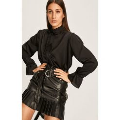 Answear - Koszula. Czarne bluzki damskie ANSWEAR, s, bez wzorów, z poliesteru, eleganckie, z klasycznym kołnierzykiem, z długim rękawem. W wyprzedaży za 49,90 zł.
