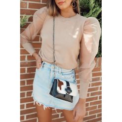 Bluzka damska RORO BEIGE. Brązowe bluzki damskie Bluzka damska RORO BEIGE, s, bez wzorów, bez kołnierzyka, bez rękawów. W wyprzedaży za 69,00 zł.