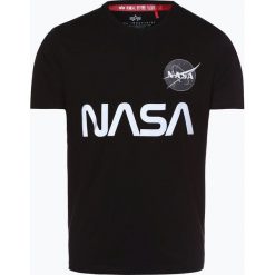 Alpha Industries - T-shirt męski, czarny. Czarne t-shirty męskie marki Alpha Industries, m, z aplikacjami. Za 129,95 zł.