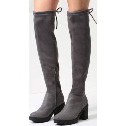 Ciemnoszare Kozaki Black Dog. Szare buty zimowe damskie marki vices, na wysokim obcasie. Za 79,99 zł.