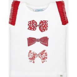 Mayoral - Top dziecięcy 92-134 cm. Niebieskie bluzki dziewczęce Mayoral, z nadrukiem, z elastanu, z okrągłym kołnierzem, bez rękawów, bez kaptura. W wyprzedaży za 49,90 zł.