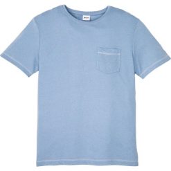 T-shirt z lnem bonprix jasnoniebieski melanż. Niebieskie koszulki męskie bonprix, s, bez wzorów, z okrągłym kołnierzem. Za 54,99 zł.