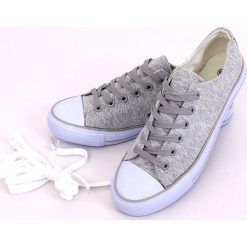 Trampki damskie szare B74-28 Grey. Szare trampki i tenisówki damskie ButyModne, bez wzorów, z tkaniny, na sznurówki. Za 69,00 zł.
