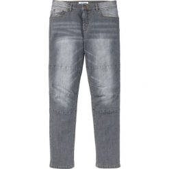 Dżinsy ze stretchem Regular Fit Tapered bonprix szary denim. Szare jeansy męskie bonprix, m, bez wzorów. Za 109,99 zł.