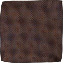 Granatowo-Brązowa Elegancka, Męska Poszetka - ALTIES - w Drobny Wzór, Łezka POSZALTTANIA0225. Niebieskie poszetki męskie Alties, bez wzorów, z materiału, eleganckie. Za 16,90 zł.