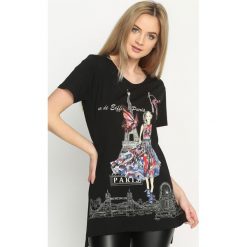 Czarny T-shirt Tower Of Love. Czarne bluzki damskie marki Born2be, m. Za 24,99 zł.