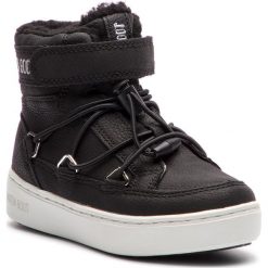 Śniegowce MOON BOOT - Pulse Jr Boy Paris 34060900001 Black. Czarne śniegowce dziewczęce marki Moon Boot, bez zapięcia. W wyprzedaży za 279,00 zł.