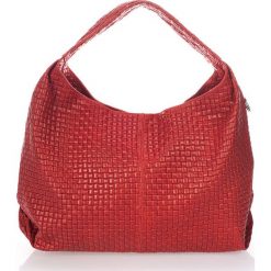 Torebki klasyczne damskie: Skórzana torebka w kolorze czerwonym – 46 x 57 x 16 cm