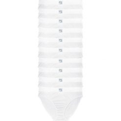 Figi (10 par) bonprix biały. Białe majtki damskie marki bonprix, z aplikacjami. Za 69,90 zł.