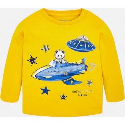 Mayoral - Longsleeve dziecięcy 68-98 cm. Żółte t-shirty chłopięce Mayoral, z nadrukiem, z bawełny, z długim rękawem. W wyprzedaży za 44,90 zł.