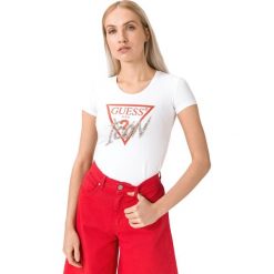 Guess Icon Koszulka Biały. Białe koszulki damskie Guess, m, z nadrukiem, z elastanu, bez kołnierzyka. Za 175,95 zł.
