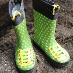 Kalosze z sylikonowymi sznurówkami, Funky green. Zielone kalosze chłopięce Pakamera. Za 139,00 zł.