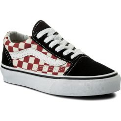 Tenisówki VANS - Old Skool VN0A38HB35U (Checkerboard) Black/Red. Czarne trampki chłopięce marki Vans, bez wzorów, z zamszu, na sznurówki. W wyprzedaży za 169,00 zł.