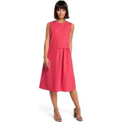 AGNES Zwiewna sukienka midi bez rękawów - różowa. Czerwone sukienki na komunię marki BE, l, z tkaniny, bez rękawów, midi, oversize. Za 139,99 zł.