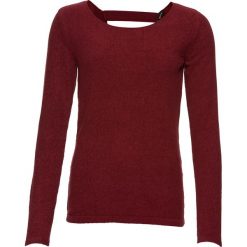 Swetry damskie: Sweter z szenili z perełkami bonprix czerwony rubinowy