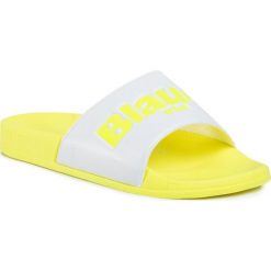 Klapki BLAUER - S0PALM01/FLU Yellow. Żółte klapki damskie Blauer, bez wzorów, z tworzywa sztucznego, bez obcasa. W wyprzedaży za 139,00 zł.