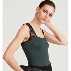 Top z koronką - Khaki. Brązowe topy damskie Reserved, s, w koronkowe wzory, z koronki, bez kołnierzyka. W wyprzedaży za 29,99 zł.