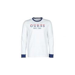T-shirty z długim rękawem Guess HERBERT. Białe t-shirty męskie Guess, s, z aplikacjami, bez kołnierzyka, długie. Za 199,00 zł.