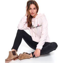 Bluza damska z kapturem. Różowe bluzy damskie Top Secret, na wiosnę, s, w kwiaty, bez rękawów, długie, z kapturem. W wyprzedaży za 64,99 zł.