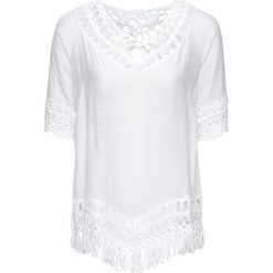 Tunika szydełkowa bonprix biały. Białe tuniki damskie na lato bonprix. Za 109,99 zł.
