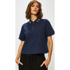 Tommy Jeans - Top. Niebieskie bluzki damskie Tommy Jeans, s, bez wzorów, z bawełny, bez kołnierzyka. W wyprzedaży za 199,90 zł.