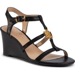 Sandały LAUREN RALPH LAUREN - Charlton 802782095001 Black. Czarne klapki damskie Lauren Ralph Lauren, bez wzorów, ze skóry ekologicznej, bez obcasa, na obcasie. W wyprzedaży za 329,00 zł.