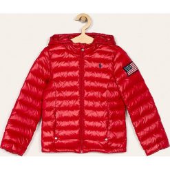 Polo Ralph Lauren - Kurtka puchowa dziecięca 128-176 cm. Czerwone kurtki dziewczęce Polo Ralph Lauren, bez wzorów, z nylonu, krótkie, z kapturem. Za 699,90 zł.