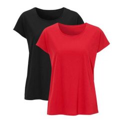 Cellbes Gładka dżersejowa bluzka z bawełny GOTS 2 Pack czerwony czarny female czerwony/czarny 62/64. Czerwone bluzki damskie Cellbes, m, bez wzorów, z bawełny, bez kołnierzyka. Za 119,00 zł.