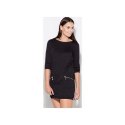 Sukienka K087 Czarny. Czarne sukienki damskie KATRUS, na co dzień, m, bez wzorów, bez kołnierzyka, bez rękawów. Za 129,00 zł.