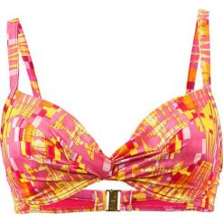Biustonosz bikini "Aran" w kolorze różowo-żółtym. Różowe bikini marki Val d´Azur. W wyprzedaży za 173,95 zł.