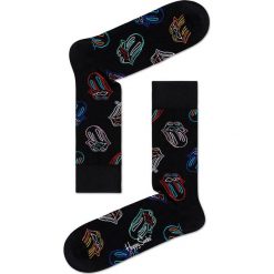 Happy Socks - Skarpetki Rolling Stones. Czarne skarpetki damskie Happy Socks, bez wzorów. W wyprzedaży za 47,90 zł.